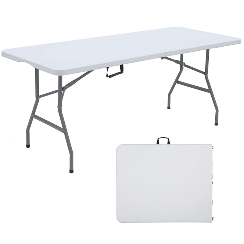 Wholesale portable outdoor folding table, foldable restaurant table, 4/6/8 feet white plastic table and chair set suitable for events and gatherings
