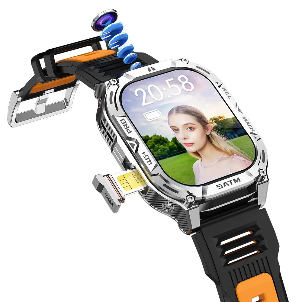 Top Android 4G smartwatch AMOLED high-definition video call wireless global positioning system application market NFC IP67 men's watch SIM card B25 sports smartwatch