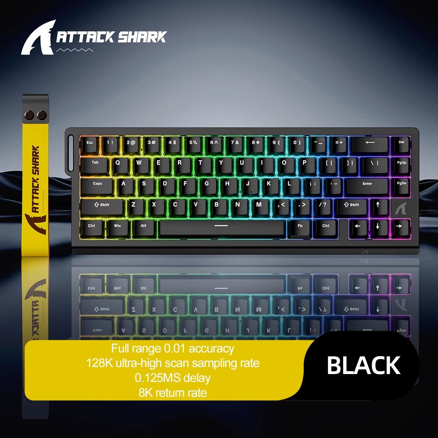 Attack Shark X68 He Wired RGB 8KHz English-Speaking Gaming Keyboard with RGB Lighting Desktop Gaming Mechanical Keyboard
