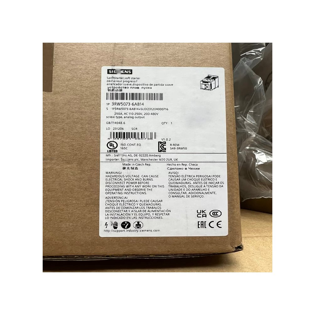 Multi functional Siemens industrial automation equipment, high-quality motor soft starter 3RW5076-2AB04