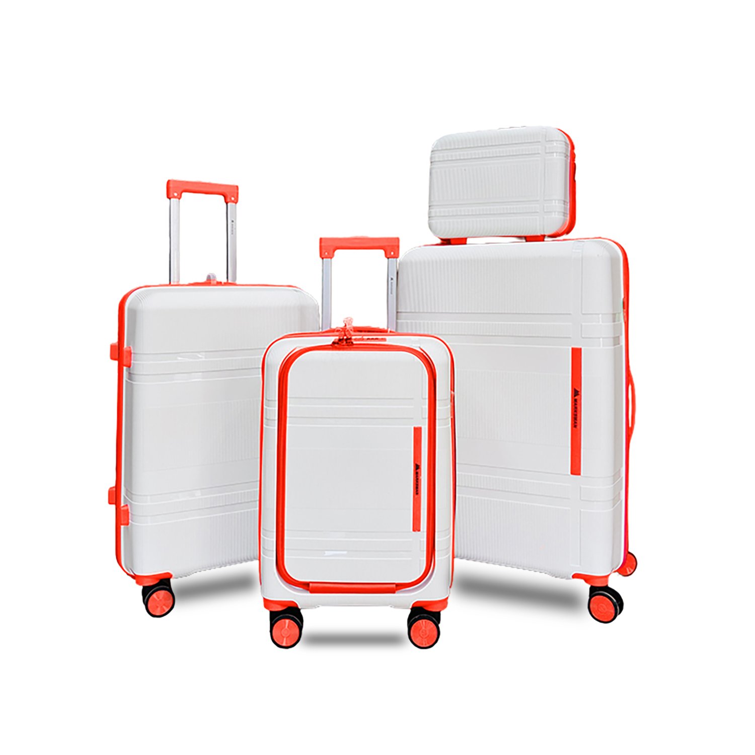 Men's and women's 3-piece soft shell luggage set can be customized with 4-wheel rotating luggage, lightweight ABS aluminum TSA lock bag