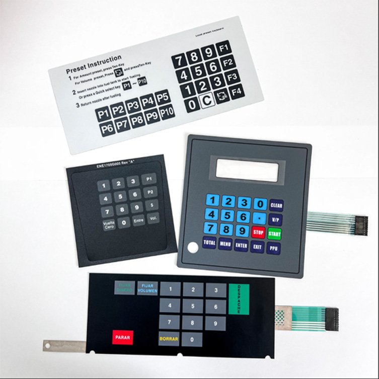 Customized graphic covering keyboard company manufacturer tactile metal dome acrylic front panel embedded keyboard memory switch